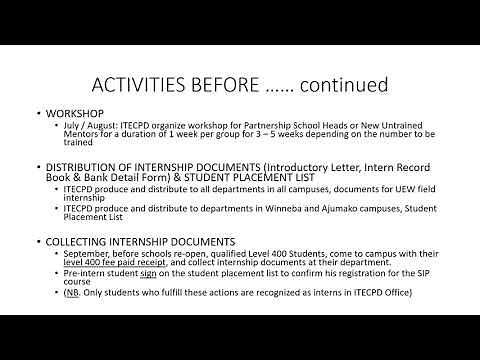 Overview of UEW Student Internship Program