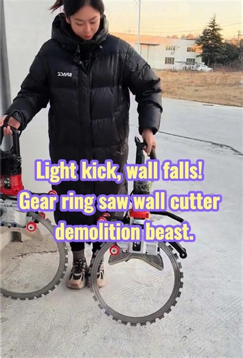 Tired of swinging a sledgehammer? Barely get a few square meters a day? 🔨 Cut first, then demolish — clean cuts, easy kick, whole wall down. 10x faster! ⚡ #concretecutter #cuttingmachine #wallcutter #concretesaw #wallsaw