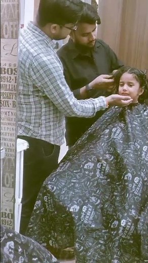 first time hair cutting.......# crying 😭 my baby