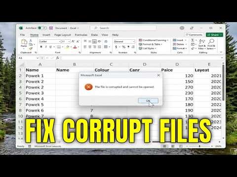 The File is Corrupted and Cannot Be Opened. The File is Corrupted and Cannot Be Opened Excel