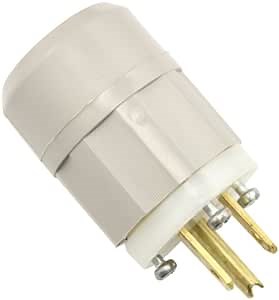 Leviton 5266-CG 15 Amp, 125 Volt, Industrial Grade, Plug, Straight Blade, Grounding, Gray