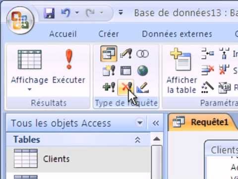 Access 2007 : Les requêtes actions (Requête suppression).