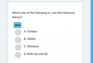 Which one of the following is/are the relevance theory?A. Gor... | Filo