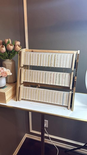 3-tier Permanent Jewelry Display Rack With Velvet Panels – Chain Organizer for Vendor Booth or Studio | Holds up to 57 Spools - Etsy