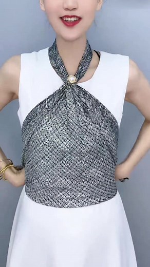 Tie tips🎀 Tie a Silk scarf 小窍门，丝巾系法 #women #beauty #silkscarf #tiptop