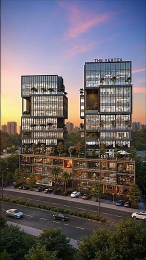 The Vertex: A Future-Ready Workspace with Iconic Architecture & Sky Terraces | Modern Office Design