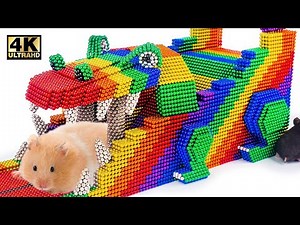 DIY - How To Make Dinosaur Playground For Hamster From Magnetic Balls (Satisfying) | Relaxing Video