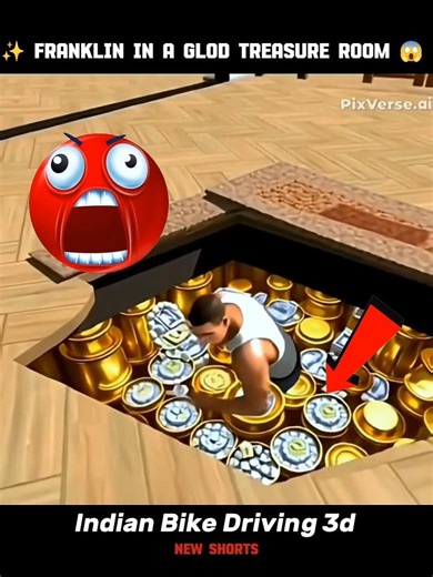 Franklin Found The Treasure 🤯 || Indian Bike Driving 3d #viral #shorts #indianbikedriving3d #gaming