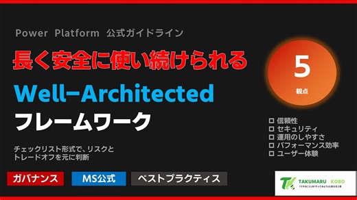 Power Platform Well-Architected 　安全で長く使えるアプリ設計の公式ガイドライン | PowerPlatform.work