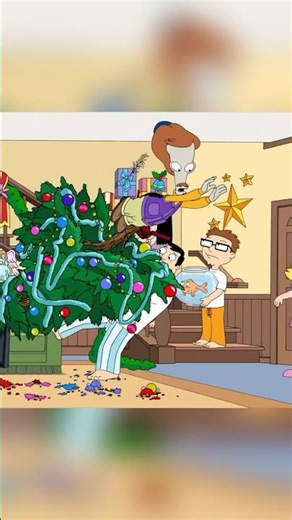 Roger turns the Santa tree upside down #shorts #americandad
