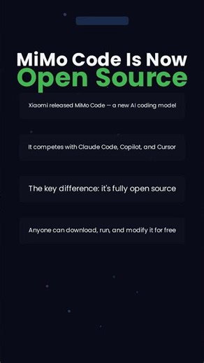 MiMo Code Is Now Open Source — Xiaomi's AI Coding Model 🤖 #Shorts