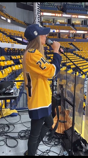 Catch me like a catfish singin’ at the Preds vs. Canucks Game 4 playoffs tonight in #Smashville 🎣🤘🏻🏒 Nashville Predators Bridgestone Arena #NHLPlayoffs #Predators | Alli Walker