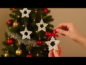 DIY Pearl Star Christmas Ornaments | Easy Holiday Craft Tutorial