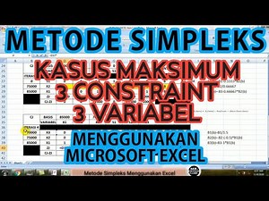 Metode Simpleks Kasus Maksimum Menggunakan Microsoft Excel