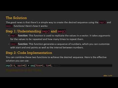 Creating Sequences in R: How to Use rep() and seq() Effectively
