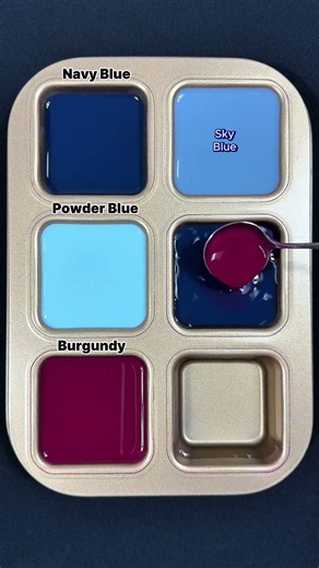 Mixing Color 203 Navy Blue + Powder Blue + Burgundy #mixingcolors #asmr