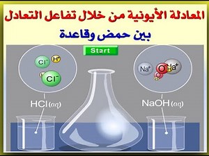 المعادلة الأيونية من خلال تفاعل التعادل بين حمض وقاعدة