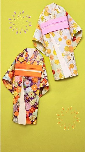☝️詳しくは本編へ‼︎ぶきっちょさんでも折れる👘かわいい着物・浴衣の折り方｜Easy Origami kimono