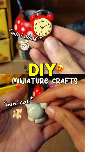 DIY mini clock and mini cat 🐾⏰️😍 #shortsyoutube #shortsfeed #shorts
