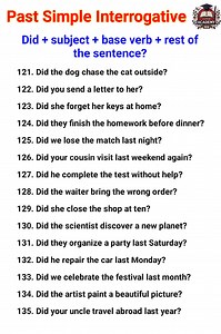 Past Simple Interrogative Structure and Examples Part 9 #grammartest #dailyenglish #tense | Super Academy | Facebook