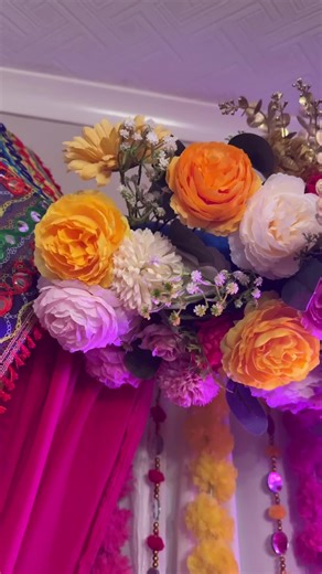 Jawairiya ki Mehndi 🩷💛 Home setup for a lovely client’s intimate mehndi event ✨ #pakistaniwedding #shadi #ukwedding #smallbusiness #desibride