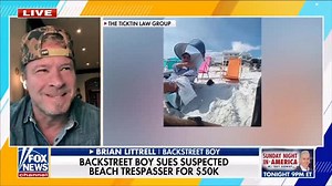 Backstreet Boy Brian Littrell addresses his lawsuit, seeking $50K from a Florida woman accused of trespassing on his private beach. | Fox & Friends
