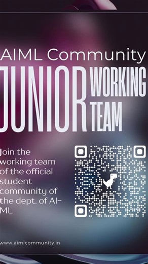 AIML Community on Instagram: "Hello first-years! Applications are now open for the Junior Working Team (JWT) of the AIML Community, MUJ. This is the official departmental club for AI/ML and the only one of its kind at MUJ. This opportunity is exclusively for first-year students. Why should you join? 🧠 Participate in hands-on AI/ML projects and workshops. 🏆 Collaborate in hackathons, challenges, and events. 🎓 Learn directly from experienced seniors and mentors. 📈 Help grow the leading AI/ML c