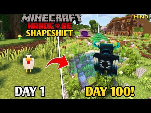 I Survived 100 Days as a Shapeshifter in Minecraft Hardcore! (Hindi)