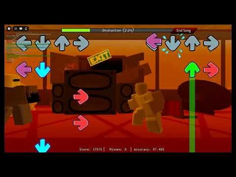 Playing Destruction in Basically FNF Remix in Roblox