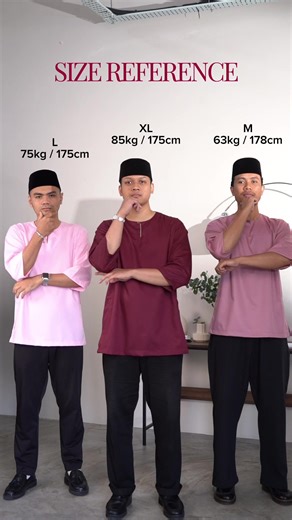 Reference size untuk M, L & XL