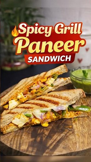 Spicy Grill Paneer Sandwich Recipe | Easy Crispy Paneer Sandwich at Home