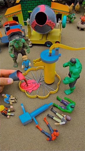 Mini hand pump water science project with concrete mixer mini diy tractor video cow farm #shorts