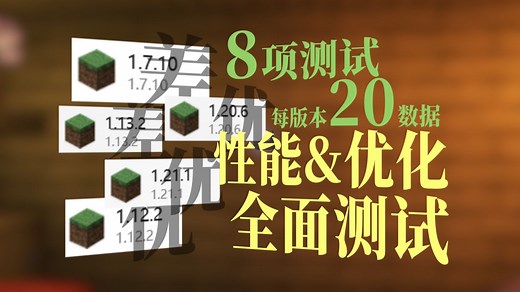 全网最细！20项指标分析MC各版本优化！mojang原来真在干活！【我的世界原版优化&性能测试-详细复测】