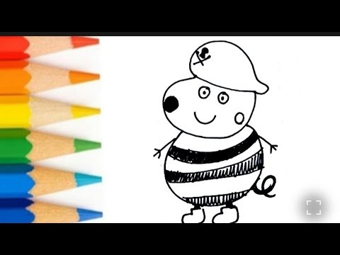 How to draw danny dog step by step | Peppa pig drawing easy
