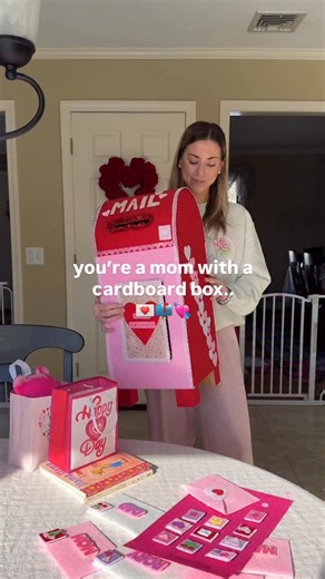 Abby Morgan on Instagram: "love letters mailbox for the GIRLS 💘📫📫 so fun to make and filled it with some fun goodies instead of actually baskets this year!! #valentinesdiy #valentinescrafts #craftymom #cardboardcrafts #feltcrafts"