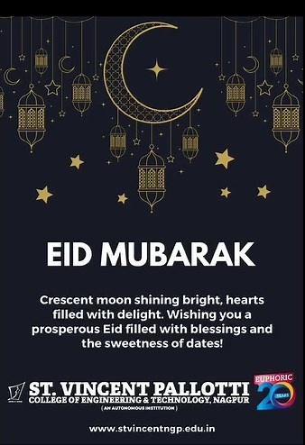 Eid Mubarak people :) #ministryofeducation #pallotti #autonomous #engineering #celebration #eidmubarak | St. Vincent Pallotti College of Engineering & Technology