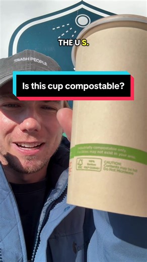 Is this cup actually compostable? 🤔 let’s talk about it #compost #chicagotiktok #cafe #coffeetiktok #recycling