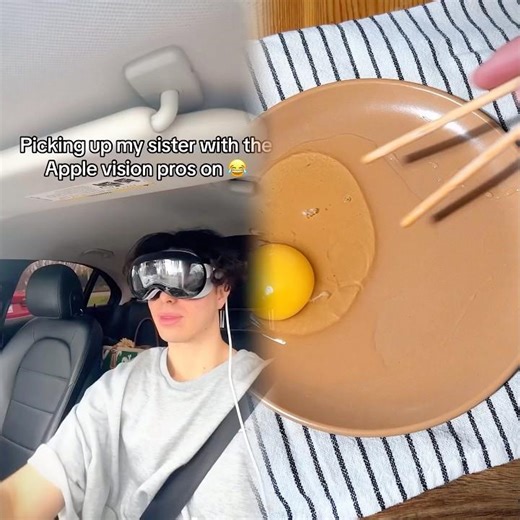 Keemokazi picks up his sister with his Apple Vision Pros on 😂