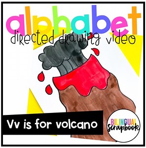 Letter Vv is Volcano Alphabet Directed Drawing Video