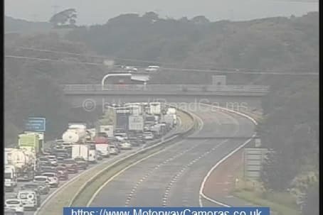 Traffic stopped and long delays growing on M6 after crash