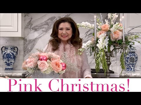 🎀Pink + Sparkle = Holiday Wow! 2 Luxury Pink Christmas Floral Arrangements 🎀