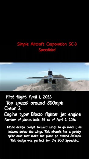 Simple Aircraft Corporation SC-3 Speedbird #simpleplanes #airplanewings