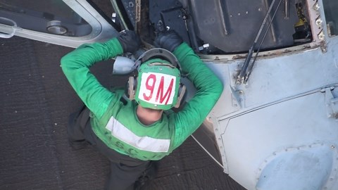 Flight operations aboard USS Nimitz during deployment