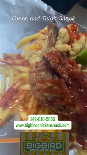 17K views · 35 reactions | Try us on your lunch break today! Big Bird Chicken Shack - Half Chicken Snack and Conch Combos are now on the menu, we are OPEN RIGHT NOW, until 2:00 A.M. all week and close at 3:00 A.M. on weekends. Located on: Baillou Hill Road and Soldier Road by the Light. WhatsApp: 242-816-5855 or call to put in your phone order or www.bigbirdchickenshack.com | Bahamas News Ma Bey | Facebook