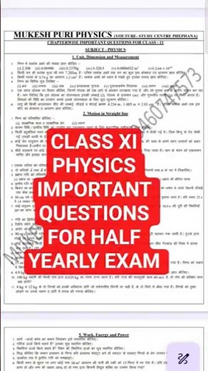 Class 11 Physics important questions #physics #important #rbse