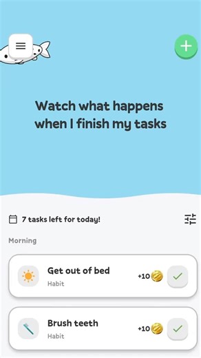 My koi dances when I finish my habits