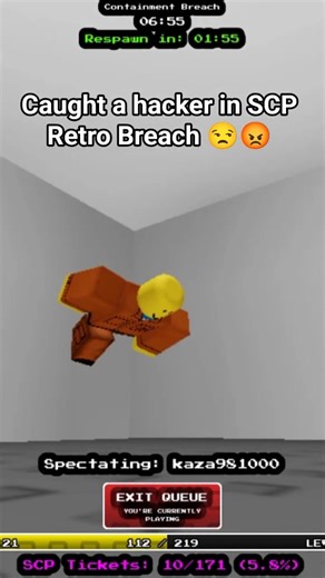 Skill Issue Hacker Gets Caught in SCP Retro Breach - Roblox
