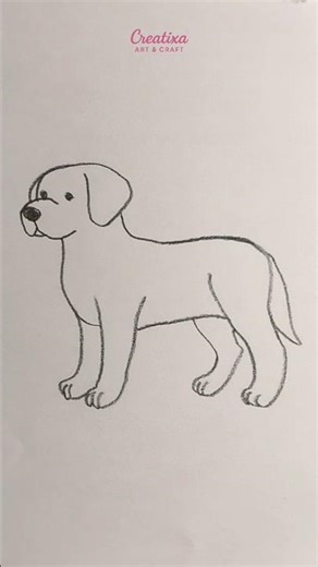 🐶 Cute Dog Line Art Drawing