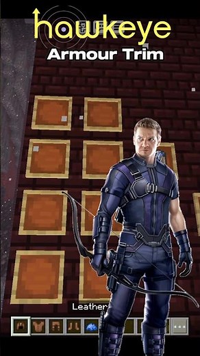🛡️ Minecraft Superhero's Armor Trim: Epic Custom Designs! 💥🔧👕#shorts #hawkeye