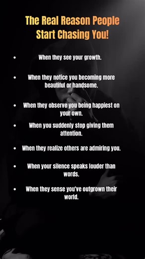 The real reason people start chasing you. #psychology #motivation #humanbehavior #growth #mindset #mindblown #facts #reel #viralreels | Inspomindofficial